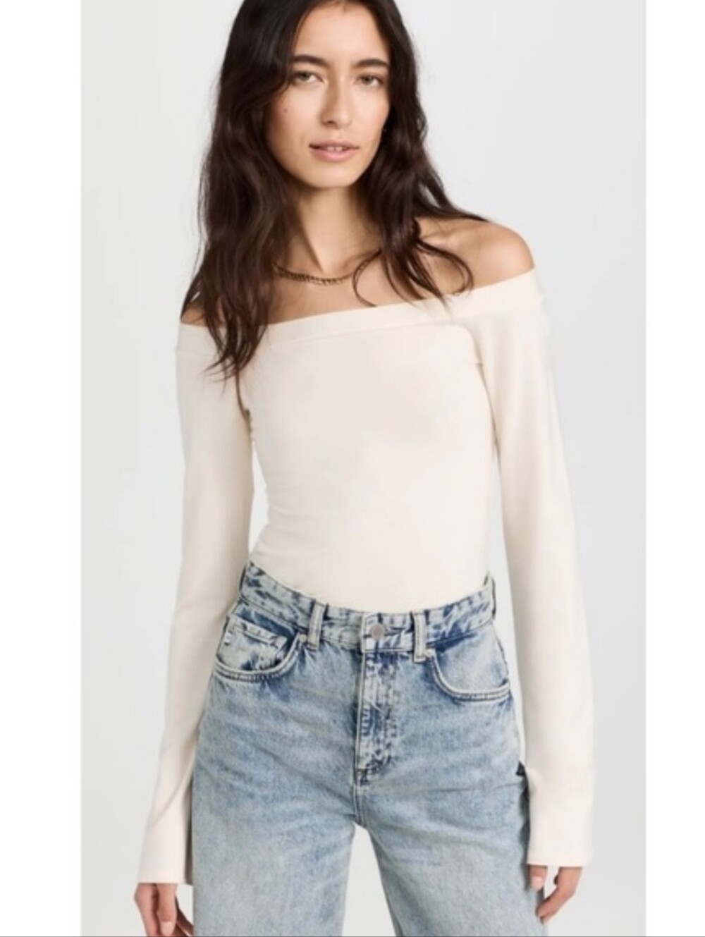REFORMATION RADLEY KNIT TOP IN CREAM